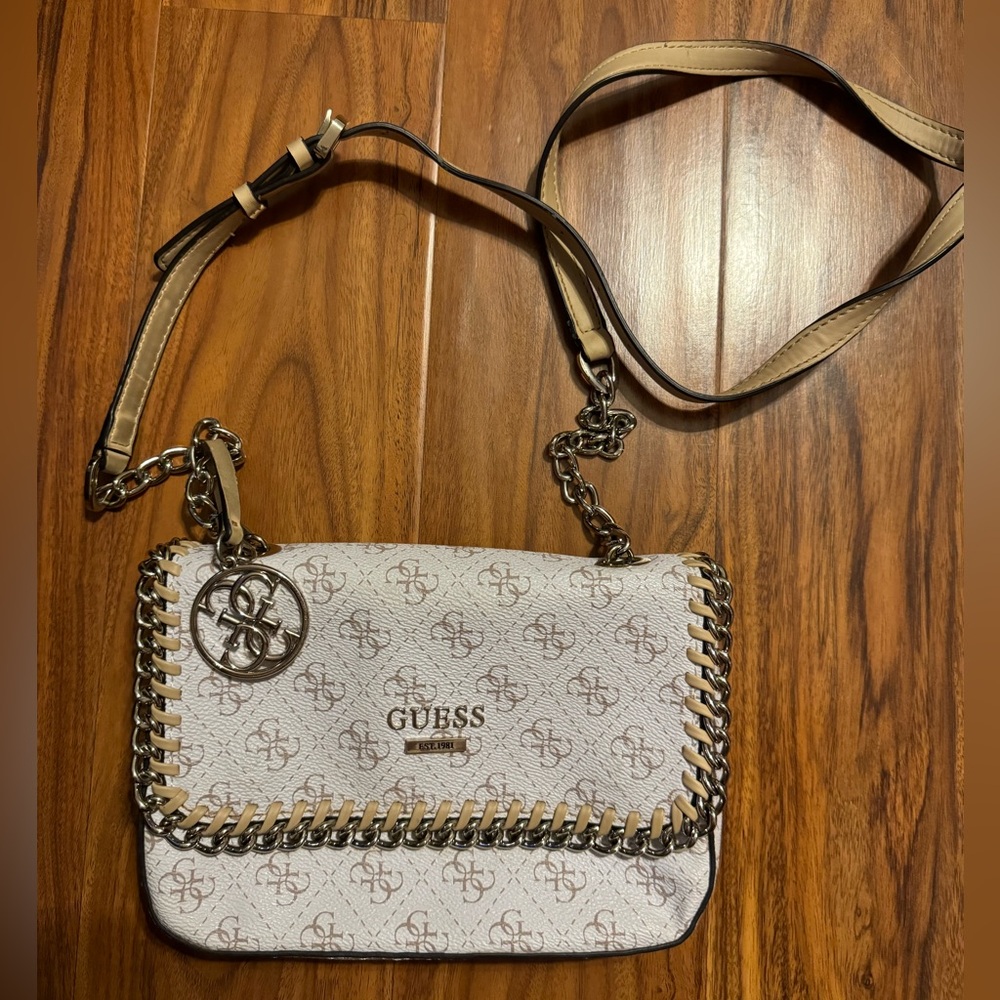 Guess white Crossbody purse